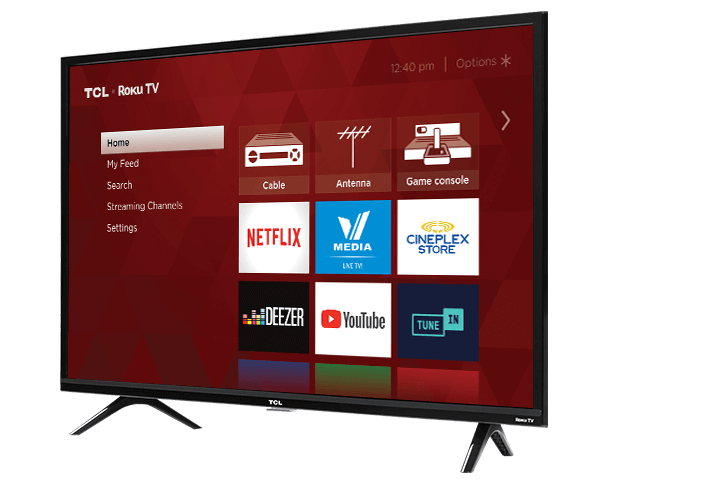 乐竟体育 32” Class 3-Series HD LED Roku Smart TV - Angle View